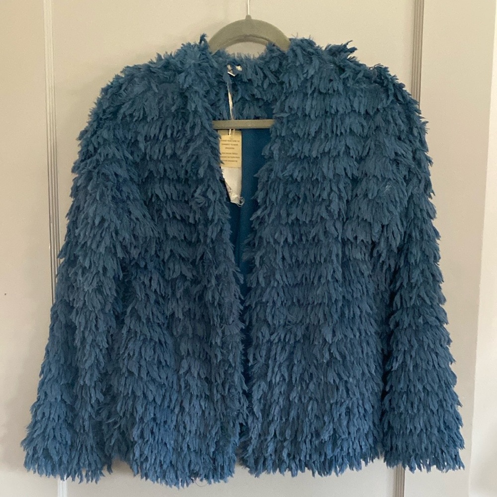 NWT Mystree Textured Shaggy Open Front Jacket